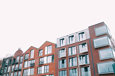 Low-angle shot of blocks of flats