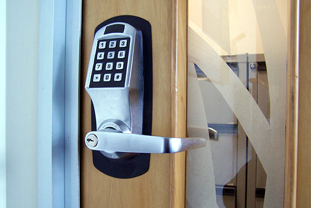 A native smart lock on an office door